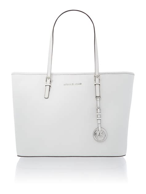 michael kors white tote bag.